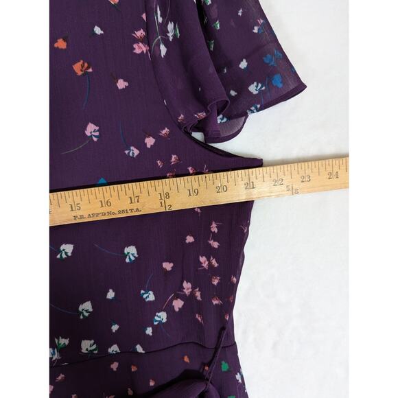 DKNY Plum chiffon Sz16 B42"W37"L48" - Picture 9 of 9